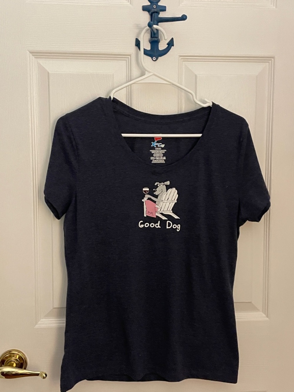 Hanes Black Short Sleeve Tee "Good Dog" Graphic